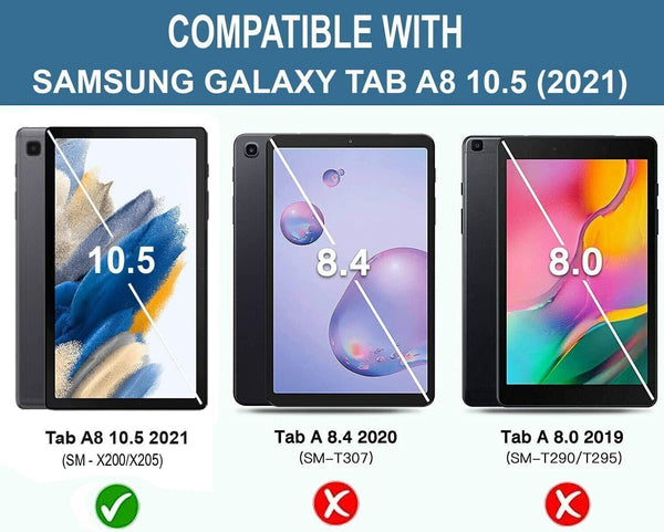 For Galaxy Tab A8 10.5'' SM X200 X205 X207 Leather Case Smart Flip Stand Cover