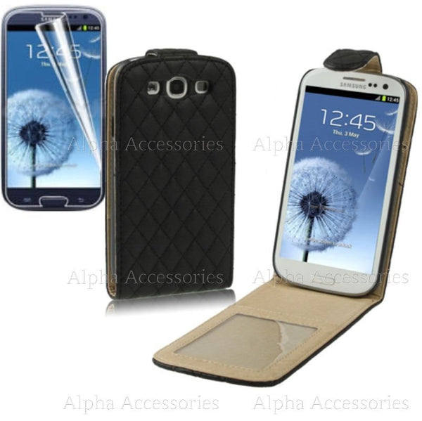 Case For Galaxy S3 SIII i9300 Synthetic Leather Flip Cover Magnetic Closure - UK