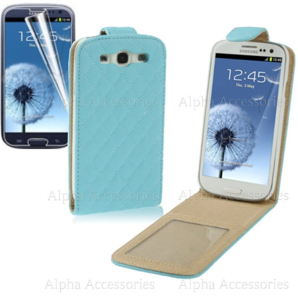 Case For Galaxy S3 SIII i9300 Synthetic Leather Flip Cover Magnetic Closure - UK