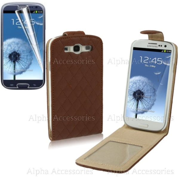 Case For Galaxy S3 SIII i9300 Synthetic Leather Flip Cover Magnetic Closure - UK