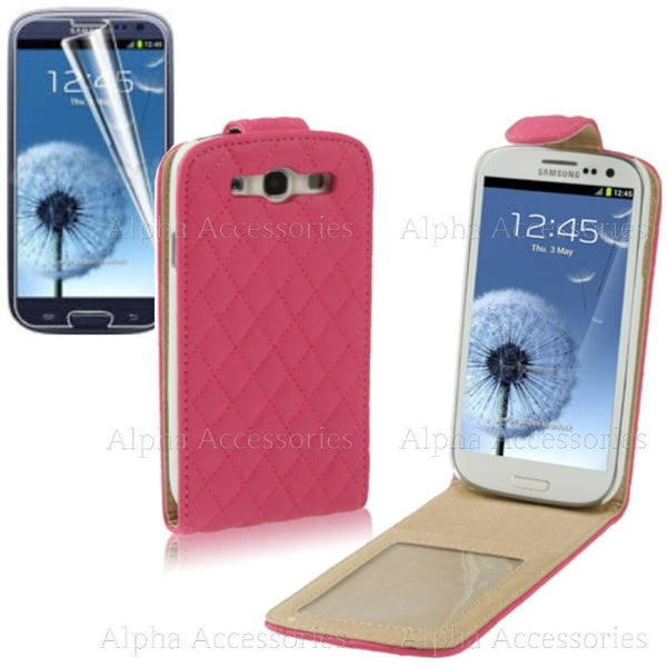 Case For Galaxy S3 SIII i9300 Synthetic Leather Flip Cover Magnetic Closure - UK