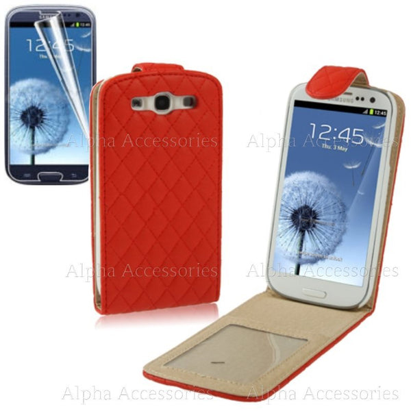 Case For Galaxy S3 SIII i9300 Synthetic Leather Flip Cover Magnetic Closure - UK