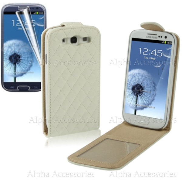 Case For Galaxy S3 SIII i9300 Synthetic Leather Flip Cover Magnetic Closure - UK