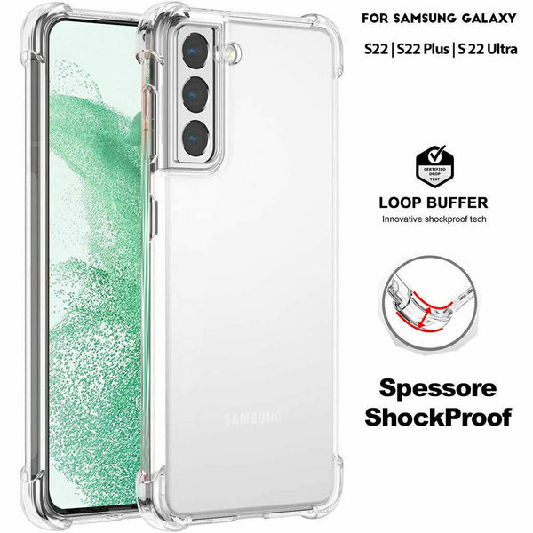 For Samsung Galaxy S22 S22+ S22 Ultra Shockproof Clear Case Silicone Cover UK