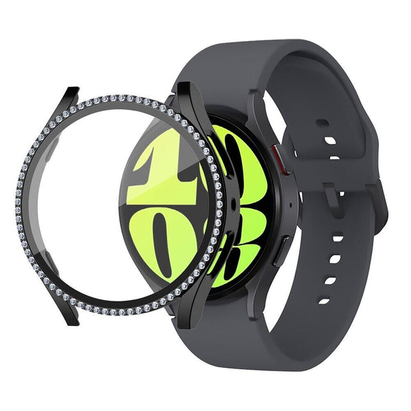For Galaxy Watch 7 40mm 44mm Bling Glass Screen Protector Diamond Case Cover