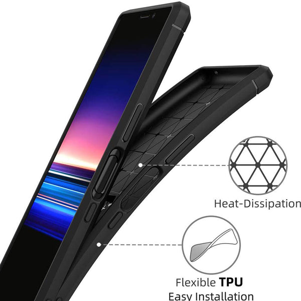 For Sony Xperia 1 II 5 II 10 II Case Shockproof  Armour Soft TPU Carbon Cover UK
