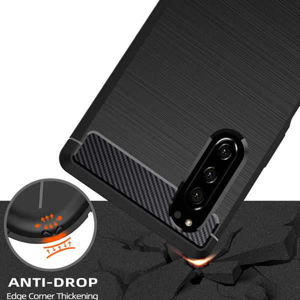 For Sony Xperia 1 II 5 II 10 II Case Shockproof  Armour Soft TPU Carbon Cover UK