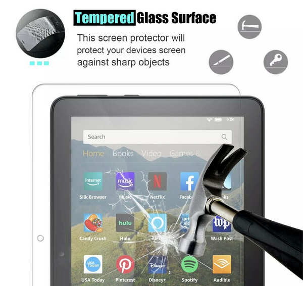 2X For Amazon Fire 7'' 12th Gen 2022 Screen Protector Tempered Glass Cover