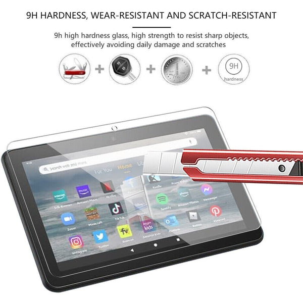 For New Amazon Fire 7 12th Gen 2022 Tempered Glass Screen Protector Cover