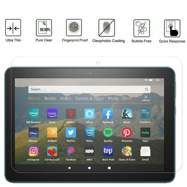 For New Amazon Fire 7 12th Gen 2022 Tempered Glass Screen Protector Cover