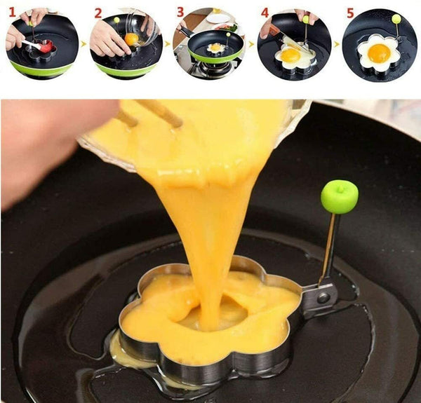 Stainless Steel Frying Pan Fried Egg Pancake Baking Shaper Cooking Ring Mold UK