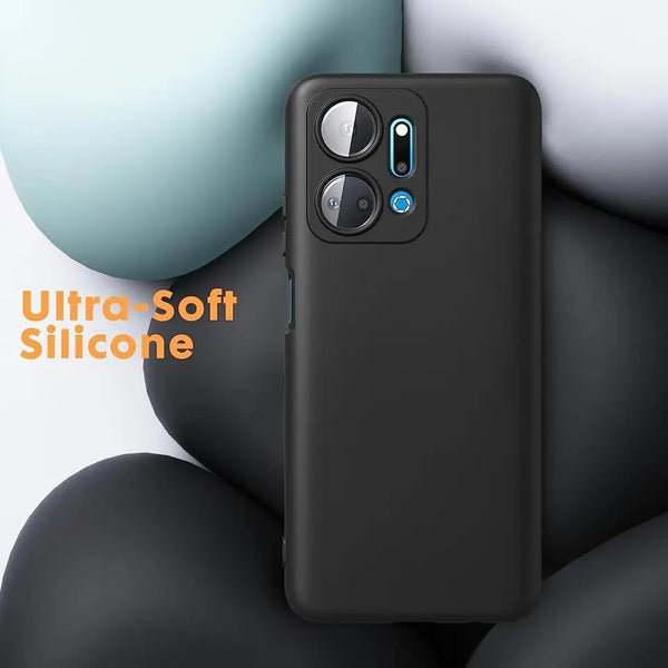 Matte Case For Honor X7A Thin TPU Silicone Shockproof Black Back Cover - UK