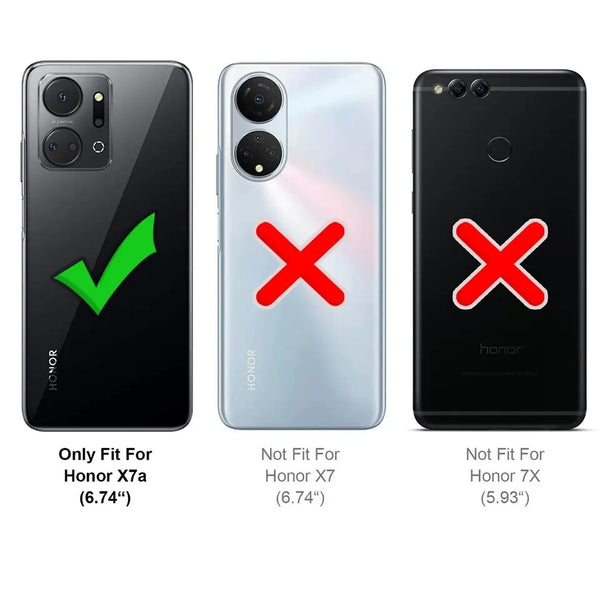 Matte Case For Honor X7A Thin TPU Silicone Shockproof Black Back Cover - UK