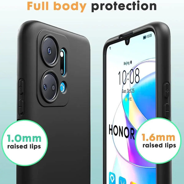 Matte Case For Honor X7A Thin TPU Silicone Shockproof Black Back Cover - UK