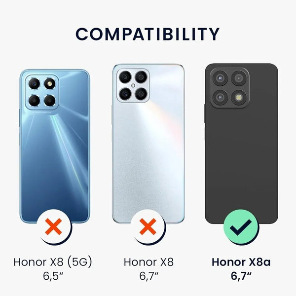 Thin Matte Case For Honor X8A TPU Silicone Shockproof Black Back Cover - UK