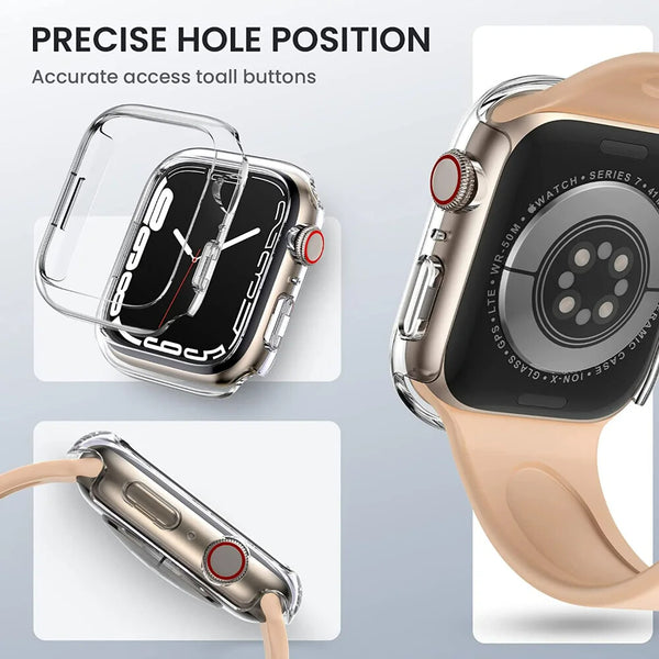 Case for Apple Watch 9 Series Soft TPU Clear Silicon Screen Protector Cover