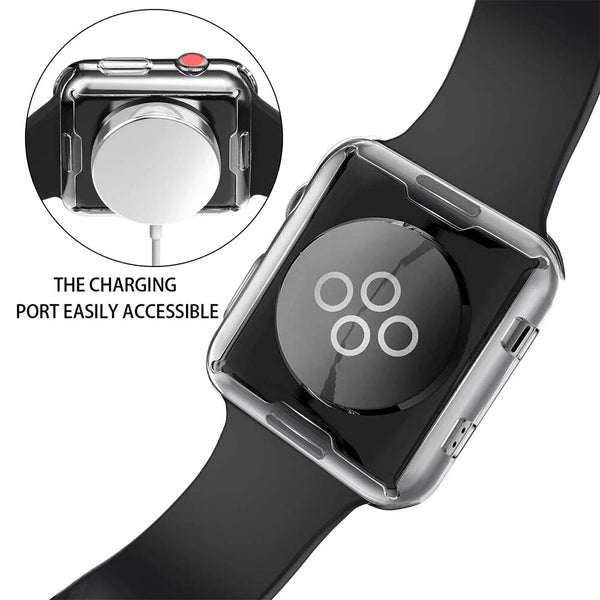 Case for Apple Watch 9 Series Soft TPU Clear Silicon Screen Protector Cover