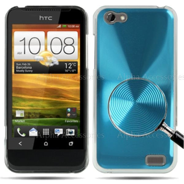 Aluminium Metal CD Disc Style Hard Back Case Cover Skin For HTC ONE V - UK