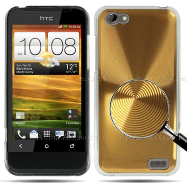 Aluminium Metal CD Disc Style Hard Back Case Cover Skin For HTC ONE V - UK