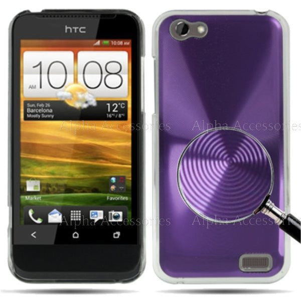 Aluminium Metal CD Disc Style Hard Back Case Cover Skin For HTC ONE V - UK