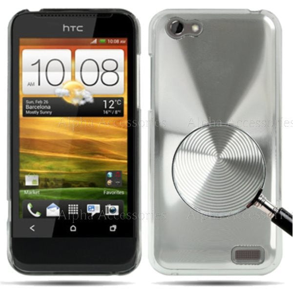 Aluminium Metal CD Disc Style Hard Back Case Cover Skin For HTC ONE V - UK