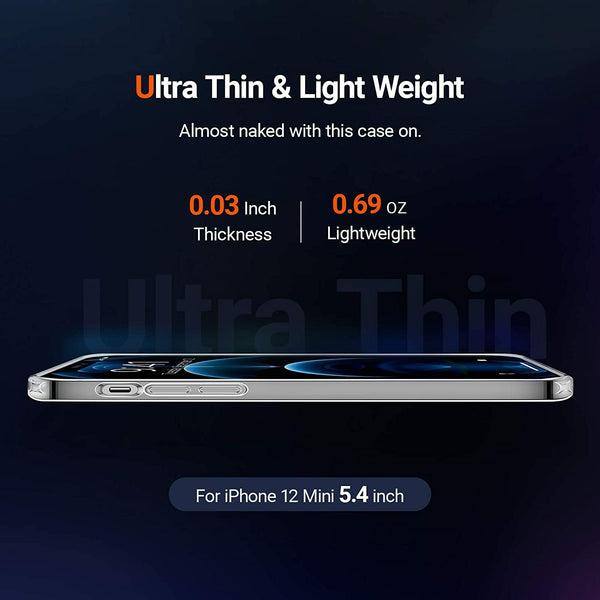 For iPhone 12 Pro Case Shockproof Soft Silicone Thin TPU Protective Gel Cover