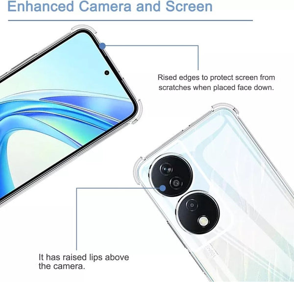 For Honor X7B Silicon Shockproof Clear Bumper Thick Case Slim Back Gel Cover