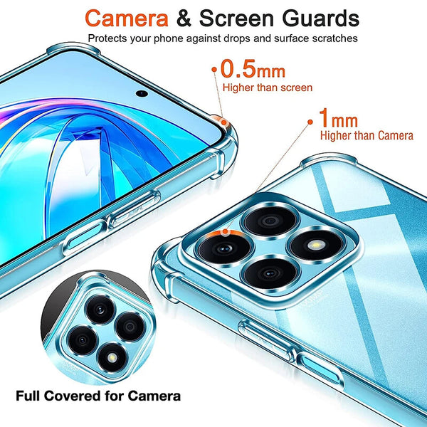 For Honor X7B X8A Silicon Shockproof Clear Bumper Thick Case Slim Back Gel Cover