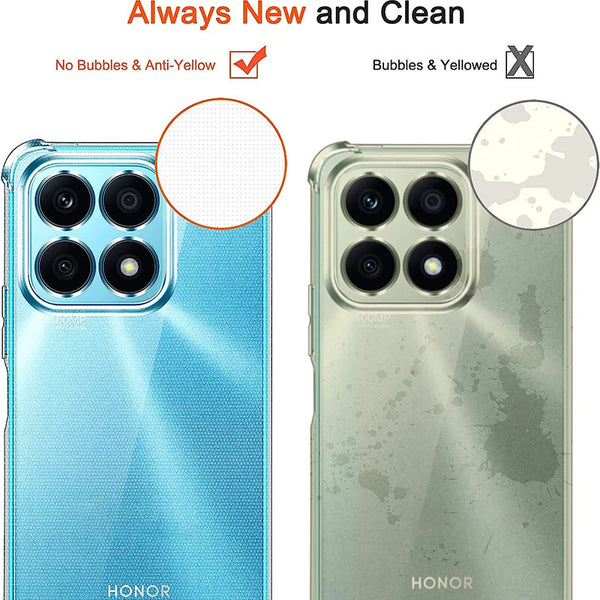 For Honor X7B X8A Silicon Shockproof Clear Bumper Thick Case Slim Back Gel Cover