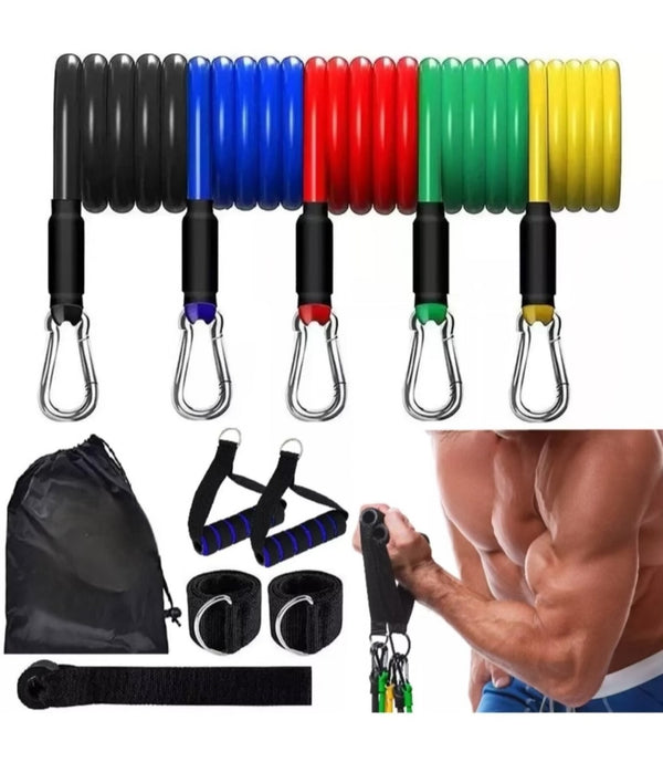 10x Resistance Bands (11 PCS) For Gym Workout Fitness Clearance JOBLOT Wholesale