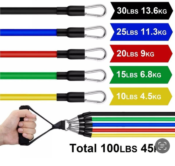10x Resistance Bands (11 PCS) For Gym Workout Fitness Clearance JOBLOT Wholesale