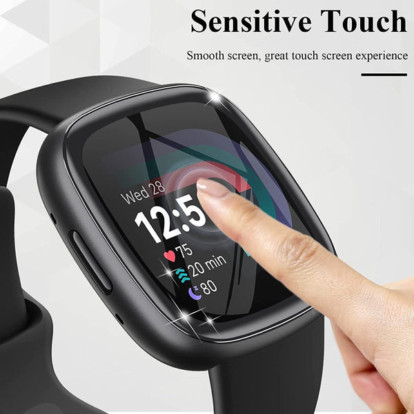 9D Screen Protector For Fitbit Versa 3 4 Senses 2 Watch Film Tempered Glass