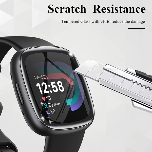 9D Screen Protector For Fitbit Versa 3 4 Senses 2 Watch Film Tempered Glass
