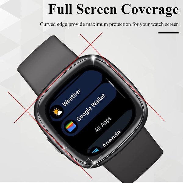 9D Screen Protector For Fitbit Versa 3 4 Senses 2 Watch Film Tempered Glass