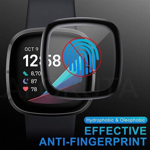 9D Screen Protector For Fitbit Versa 3 4 Senses 2 Watch Film Tempered Glass