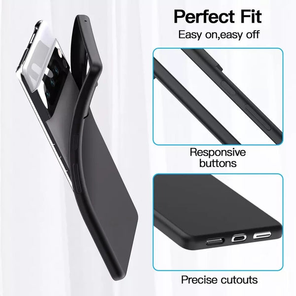 Case For Google Pixel 8 Pro Shockproof Matte Thin TPU Slim Black Soft Cover-UK