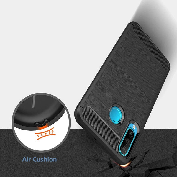 For Huawei P30 lite Case Carbon Fibre Gel Cover Ultra Slim Silicon Shockproof