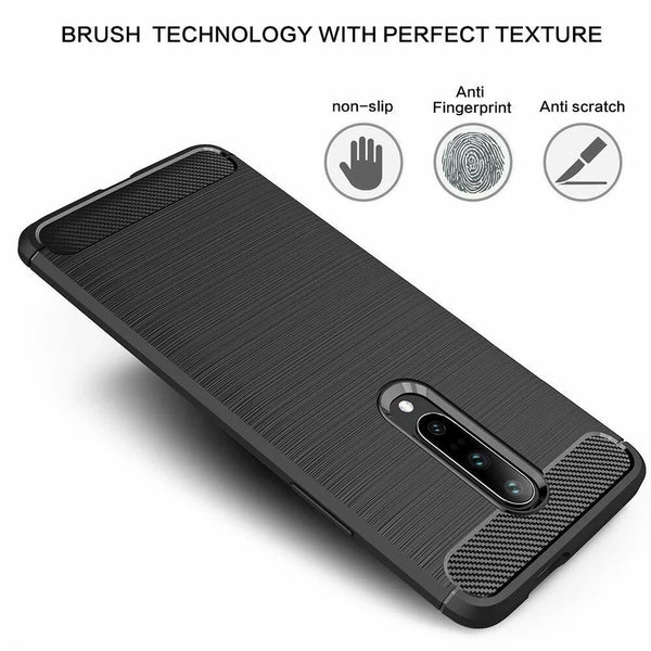 For OnePlus 7 Pro Case Carbon Fiber Shockproof Gel Soft Silicone Back Cover