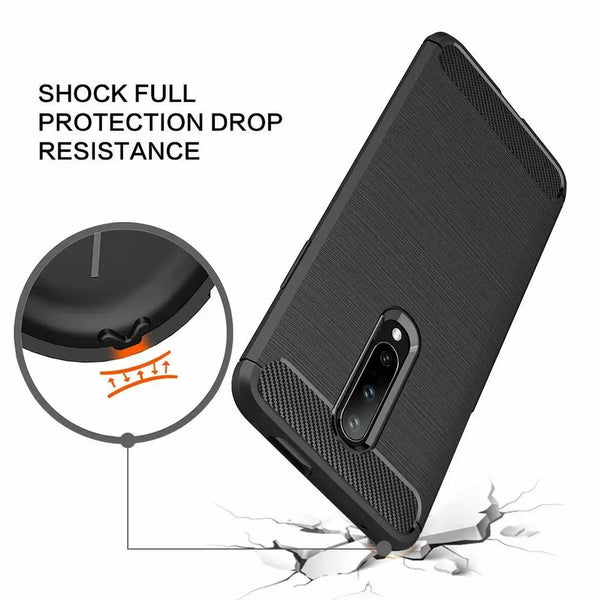 For OnePlus 7 Pro Case Carbon Fiber Shockproof Gel Soft Silicone Back Cover
